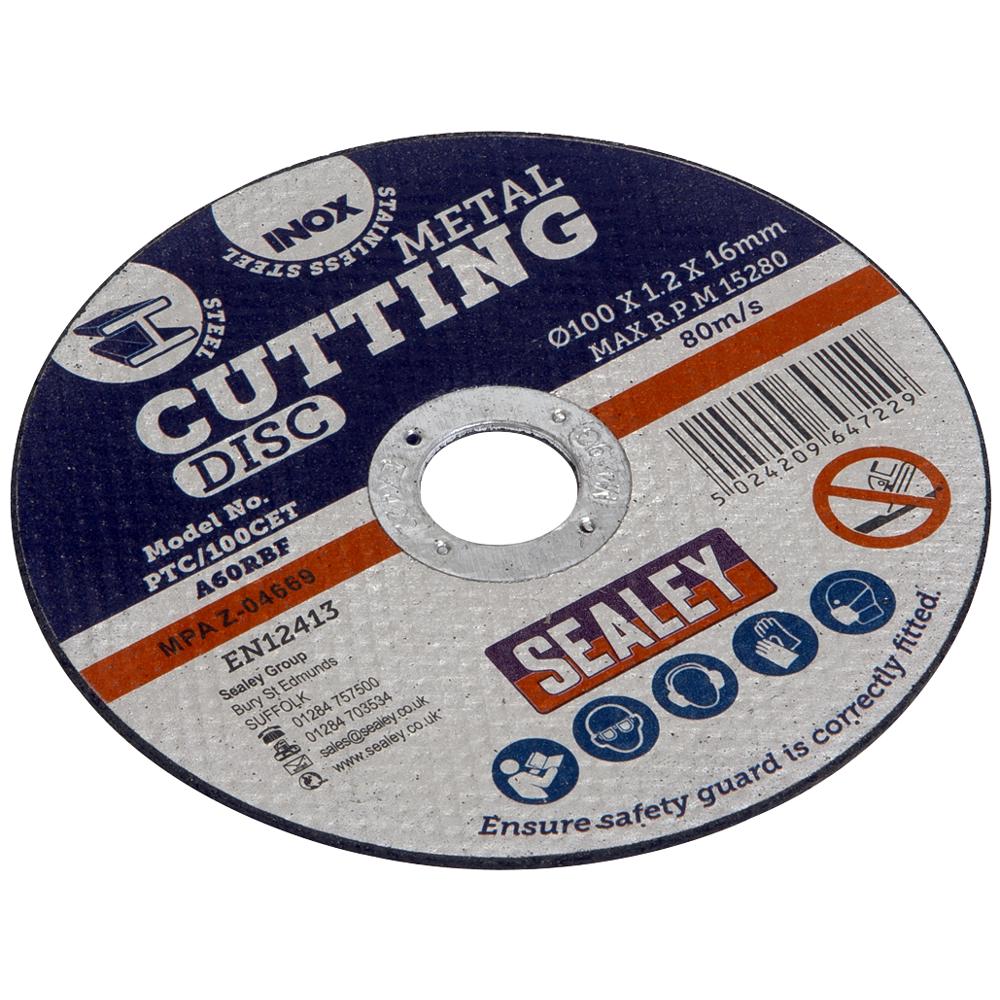 Sealey Metal Cutting Disc 100mm 1mm Pack Of 1