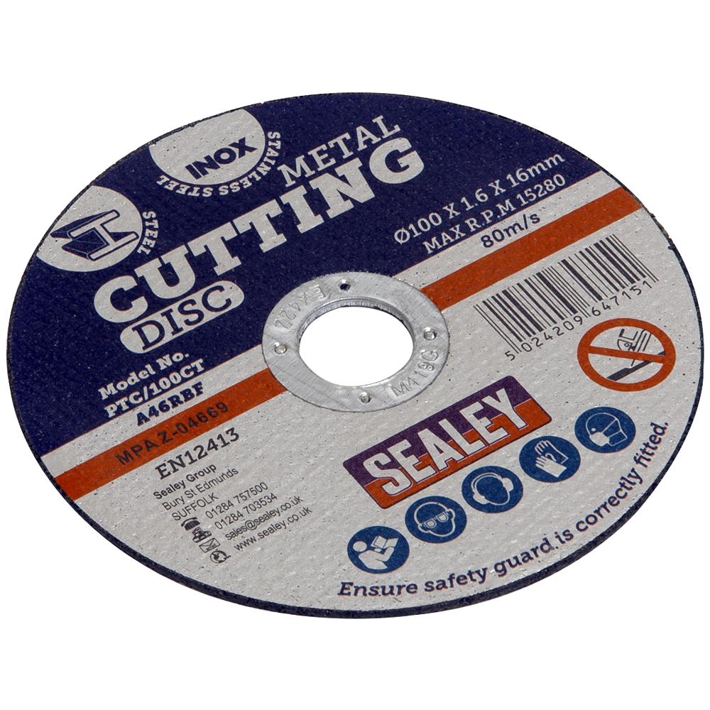 Sealey Metal Cutting Disc 100mm 1.6mm Pack of 1