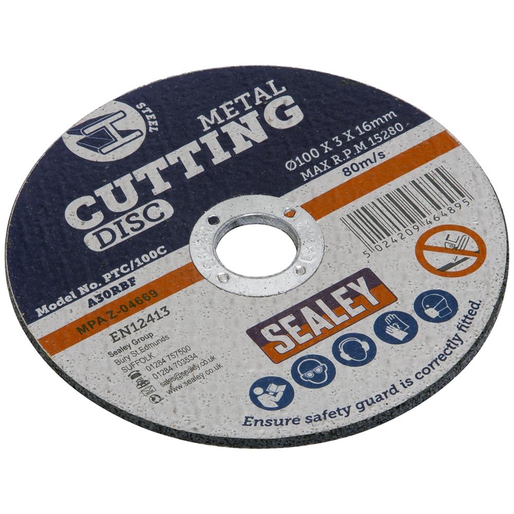 Sealey Metal Cutting Disc 100mm 3mm Pack Of 1