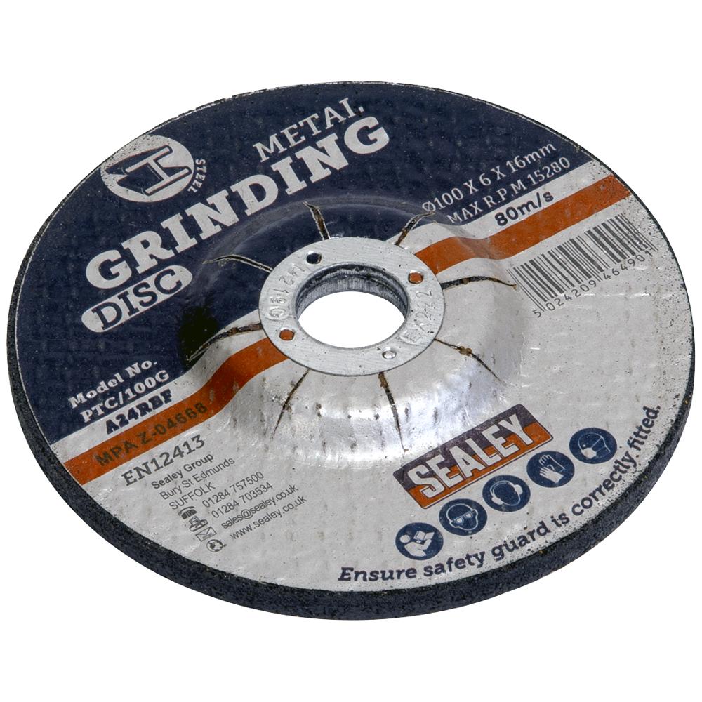 Sealey Depressed Centre Grinding Disc 100mm Pack Of 1