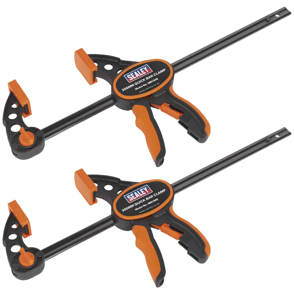 Sealey Quick Bar Clamp Pack of 2 300mm 93mm