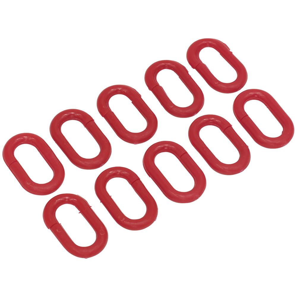10 Piece Red Plastic Chain Connector Set