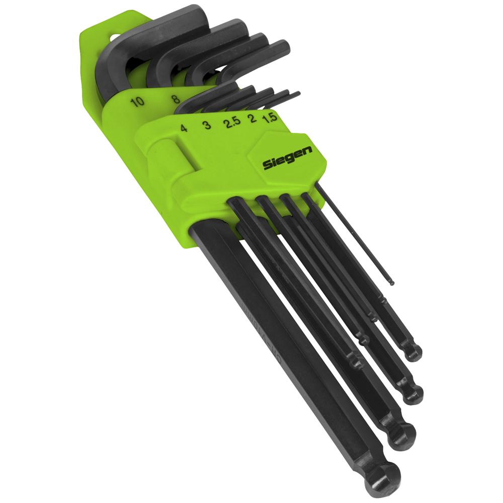 Click to view product details and reviews for Siegen 9 Piece Long Metric Ball End Hex Key Set. Click to view product details and reviews for Siegen 9 Piece Long Metric Ball End Hex Key Set.