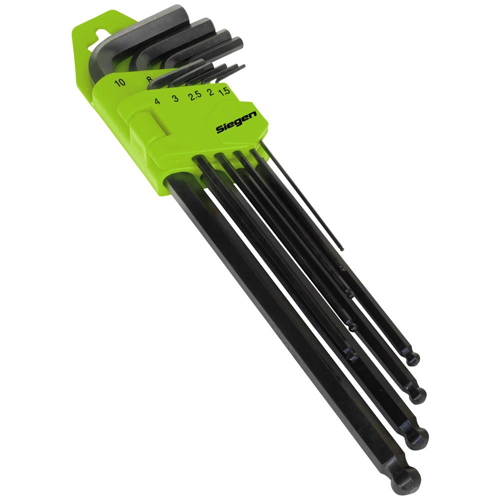 Click to view product details and reviews for Siegen 9 Piece Extra Long Metric Ball End Hex Key Set. Click to view product details and reviews for Siegen 9 Piece Extra Long Metric Ball End Hex Key Set.