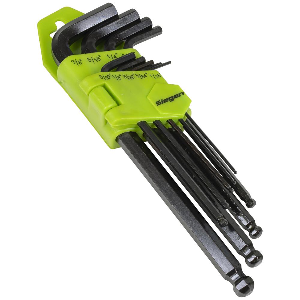 Click to view product details and reviews for Siegen 9 Piece Long Imperial Ball End Hex Key Set. Click to view product details and reviews for Siegen 9 Piece Long Imperial Ball End Hex Key Set.