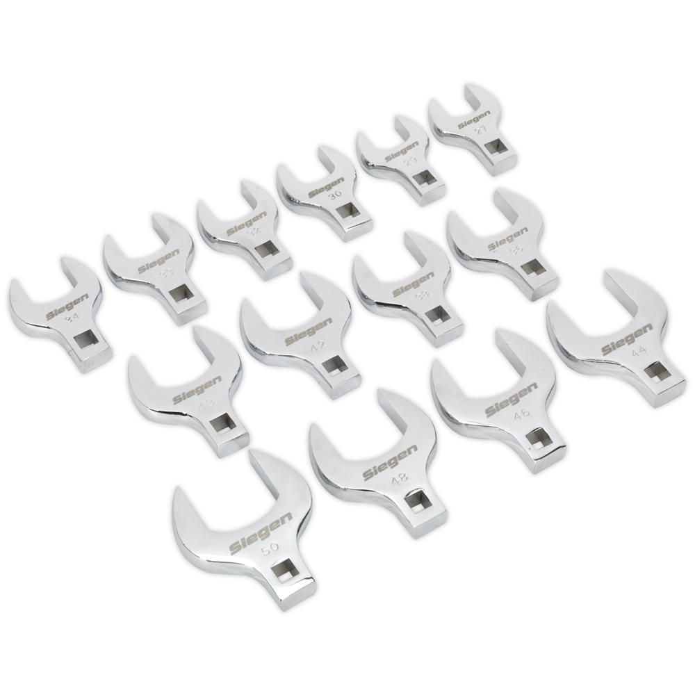 Siegen 14 Piece 1/2" Drive Crow Foot Spanner Set Metric 1/2