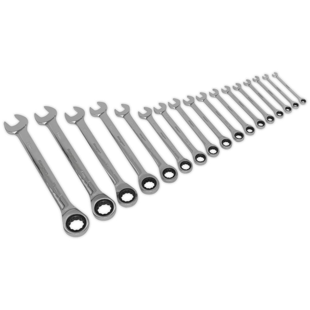 Siegen S01156 17 Piece Combination Ratchet Spanner Set Metric