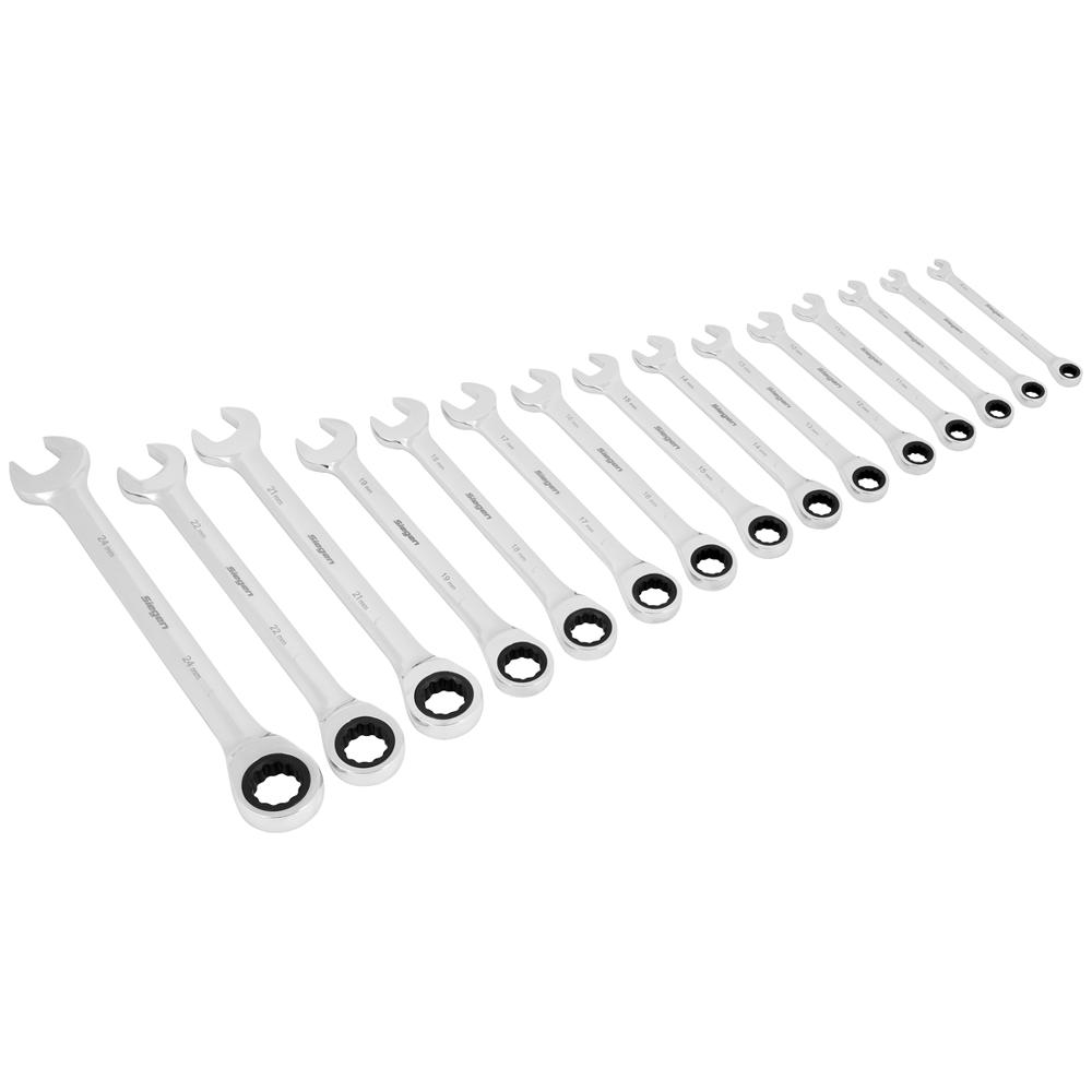 Siegen 15 Piece Ratchet Combination Spanner Set