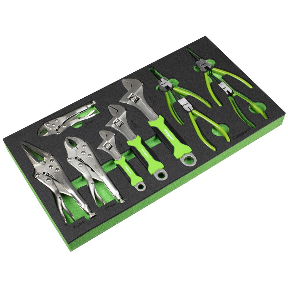 Siegen 10 Piece Adjustable Spanners and Pliers Set in Module Tray