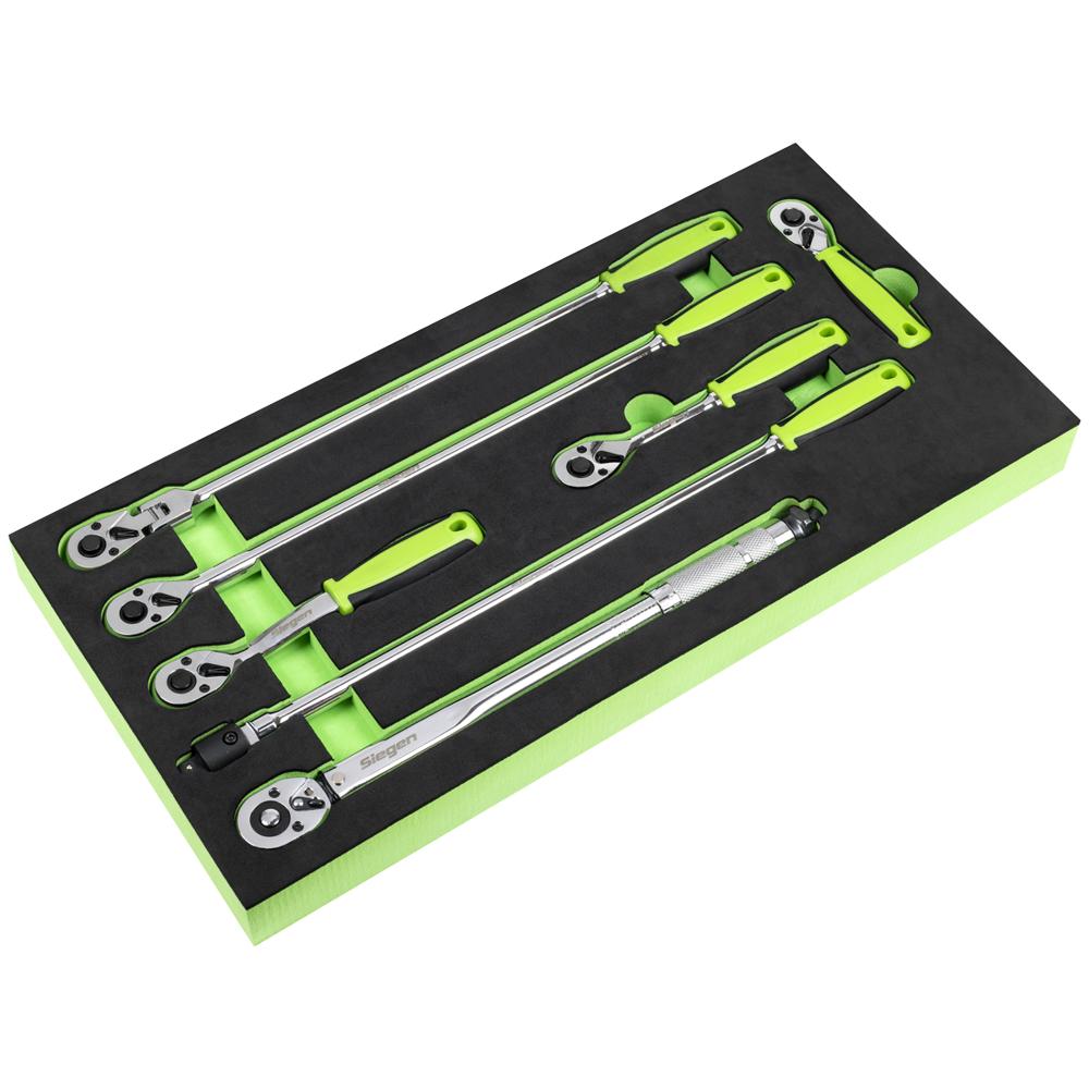 Siegen 7 Piece 3/8" Drive Ratchet and Torque Wrench Set in Module Tray 3/8