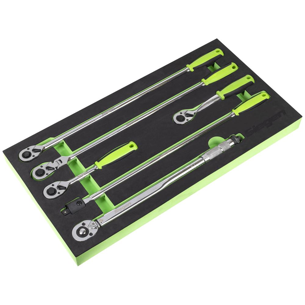 Siegen 6 Piece 1/2" Drive Ratchet and Torque Wrench Set in Module Tray 1/2