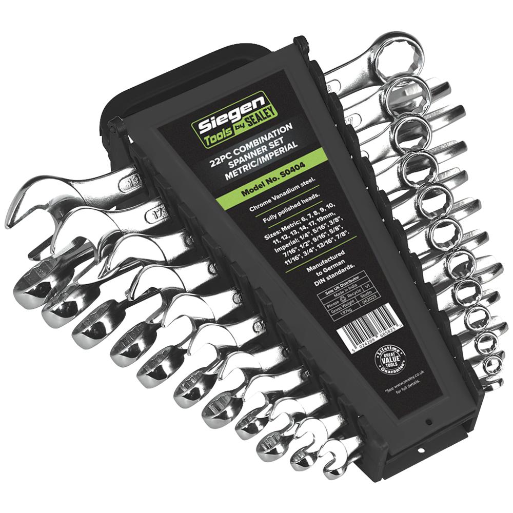 Siegen 22 Piece Combination Spanner Set Metric and Imperial