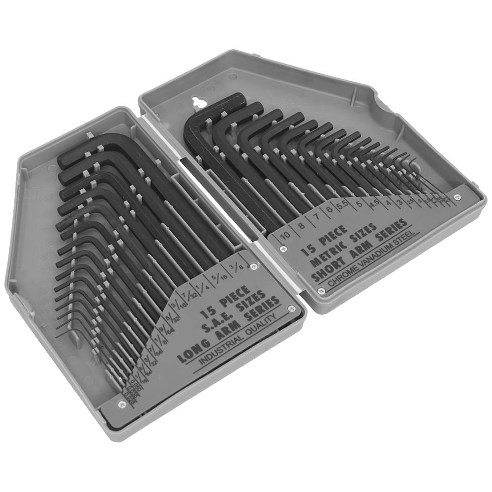 Siegen 30 Piece Hexagon Allen Key Set Metric and Imperial