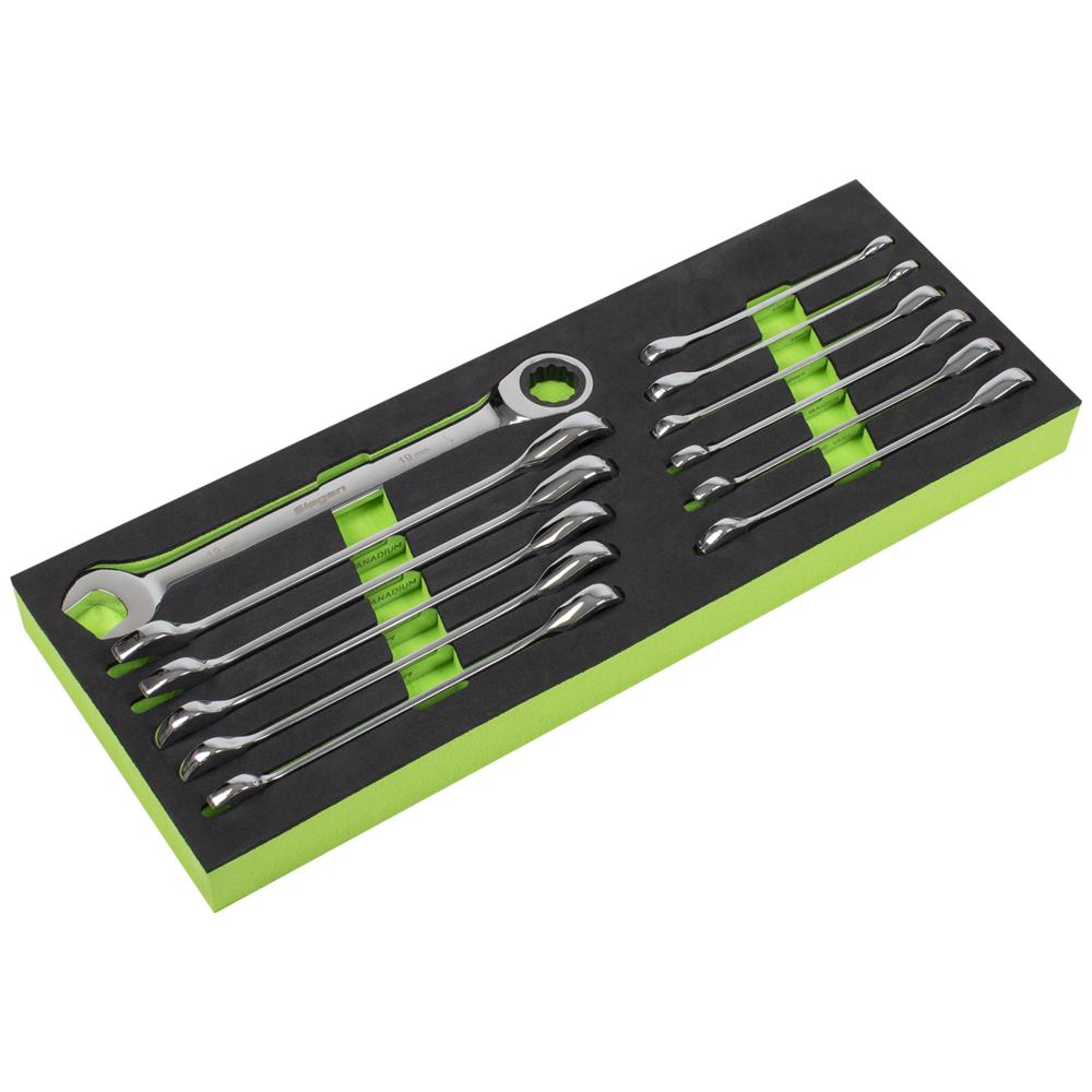 S0634 12 Piece Combination Ratcheting Spanner Set Metric