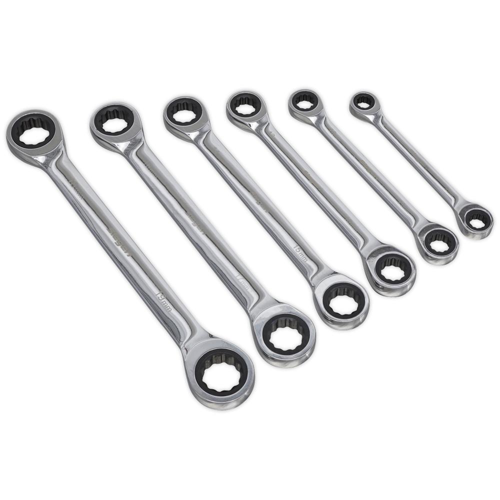 Siegen S0636 6 Piece Double Ended Ratchet Ring Wrench Set