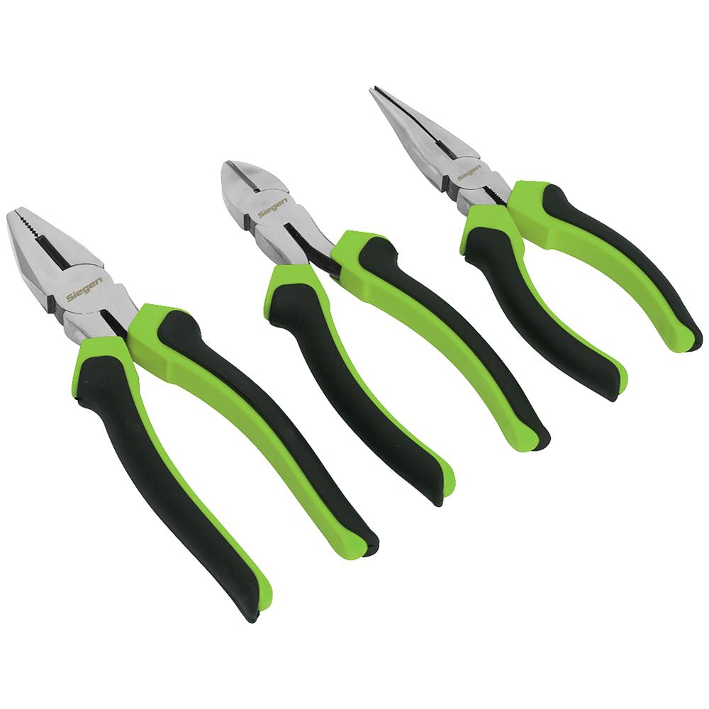 Siegen 3 Piece Comfort Grip Plier Set