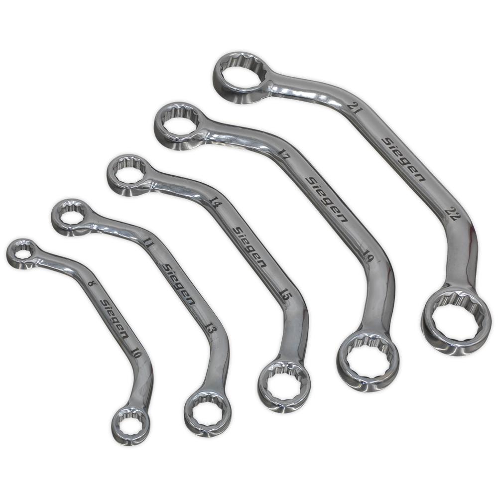 5 Piece Obstruction Ring Spanner Set Metric