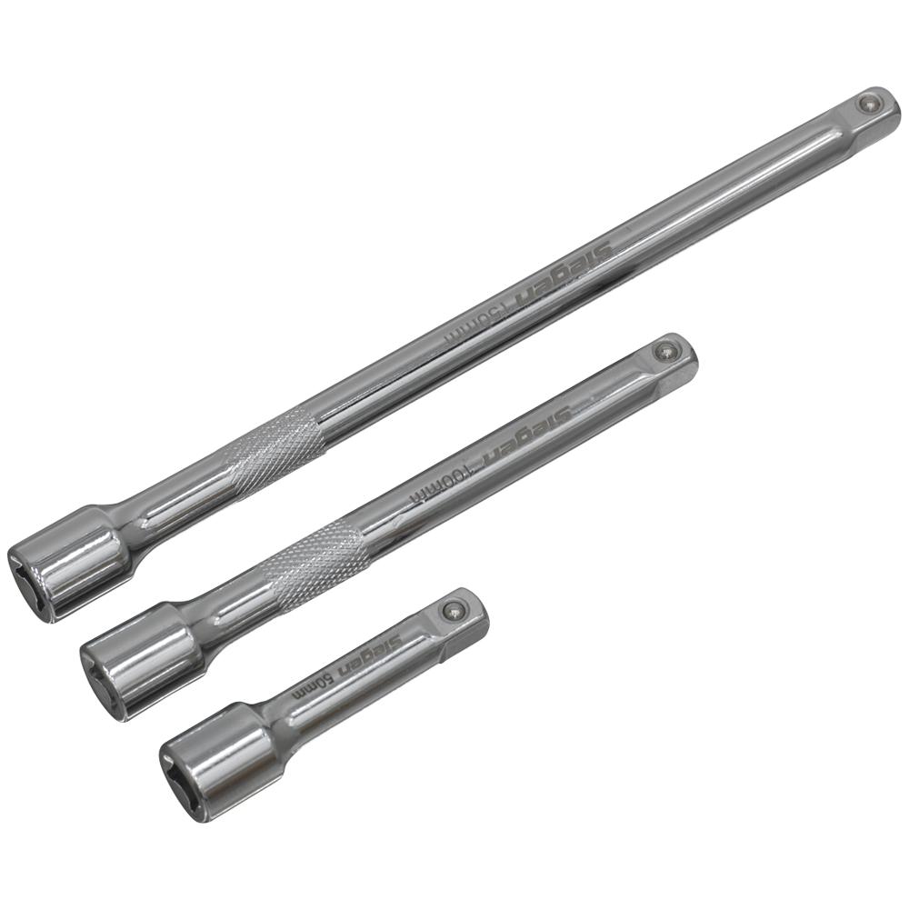 Siegen 3 Piece 1/4" Drive Socket Extension Bar Set 1/4