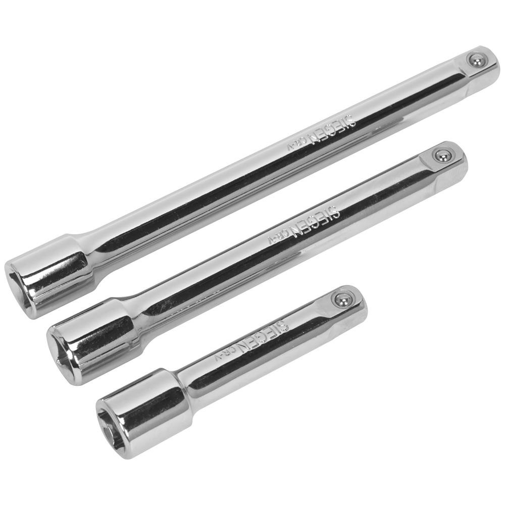 3 Piece 3/8" Drive Socket Extension Bar Set