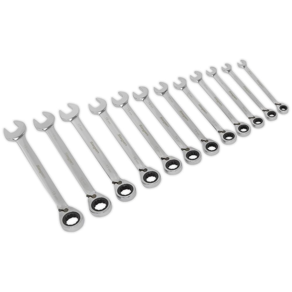 12 Piece Ratchet Combination Spanner Set Metric