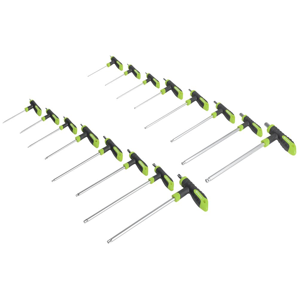 Image of Siegen 16 Piece T Handle Torx and Hexagon Allen Key Set