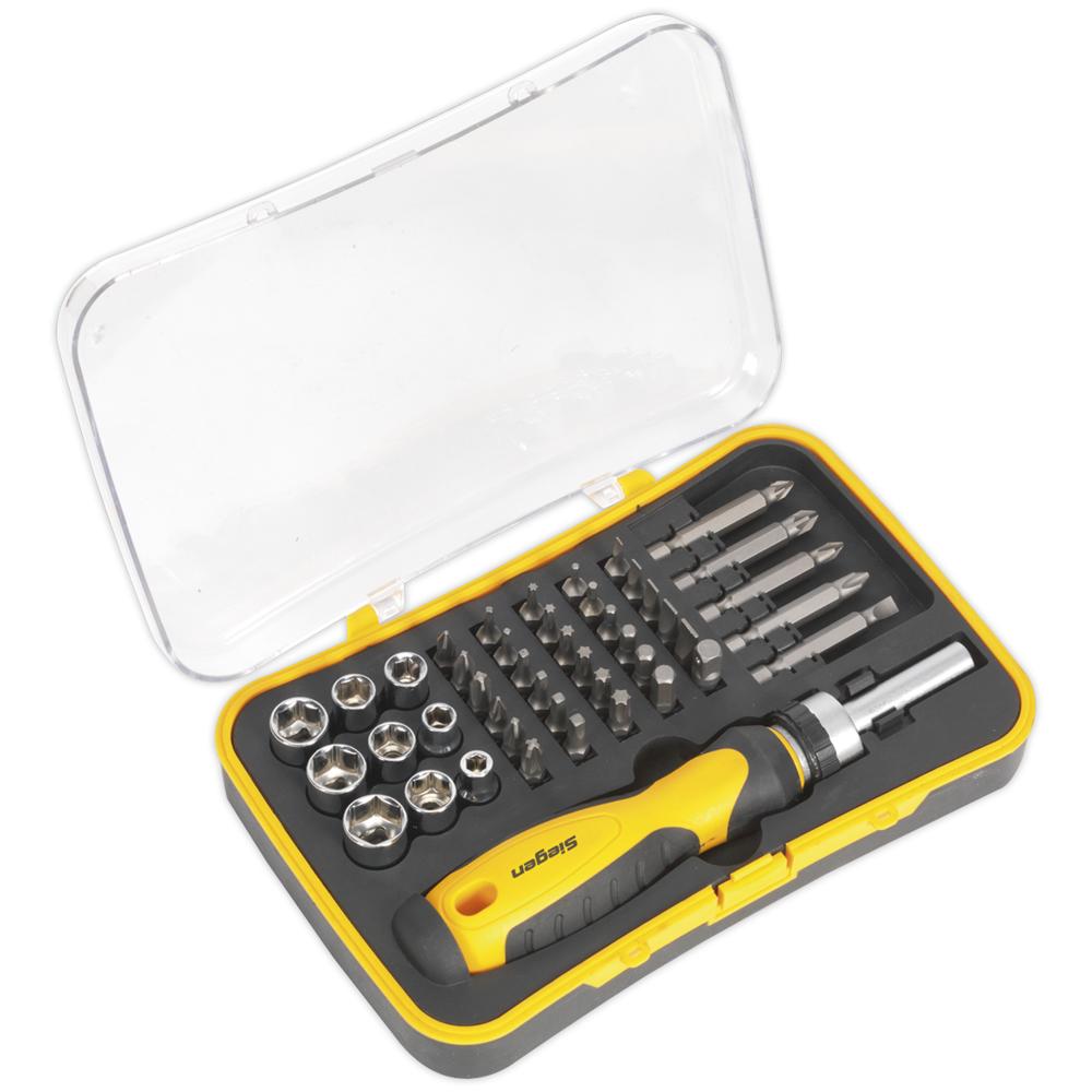45 Piece 1/4" Drive Ratchet Socket and Bit Set