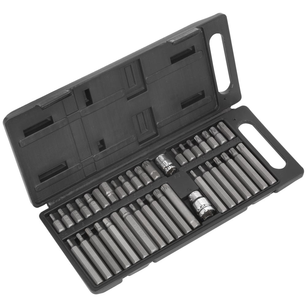 Siegen 40 Piece 3/8" and 1/2" Drive Torx, Spline and Hexagon Bit Set