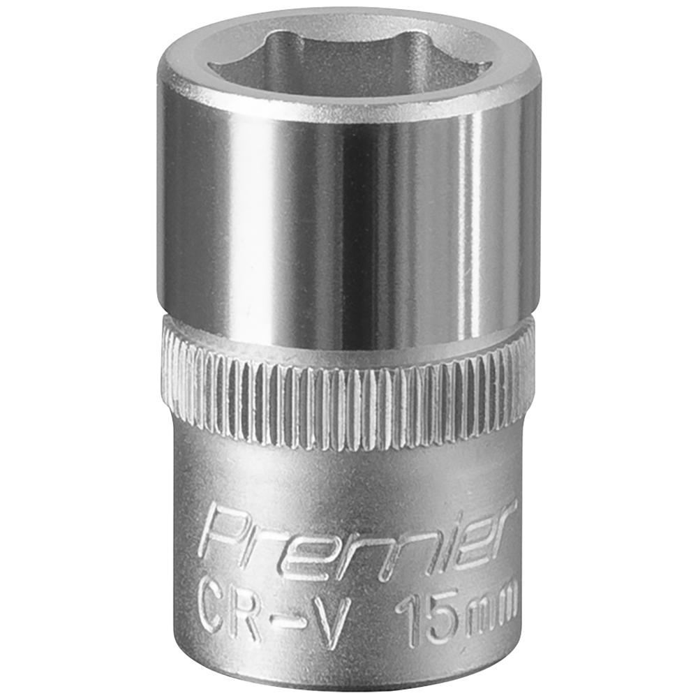 Sealey 1/2" Drive Hexagon WallDrive Socket Metric 1/2" 15mm