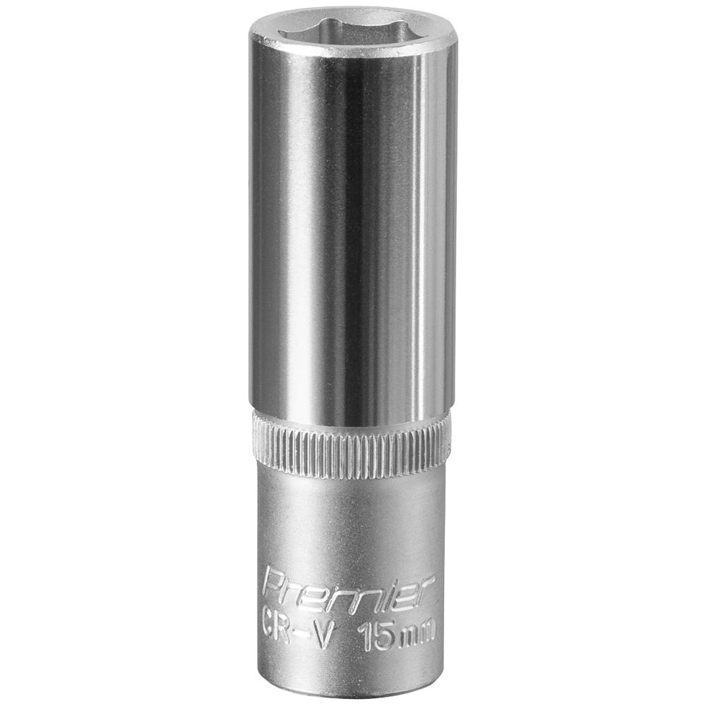 Sealey 1/2" Drive Deep Hexagon WallDrive Socket Metric 1/2" 15mm