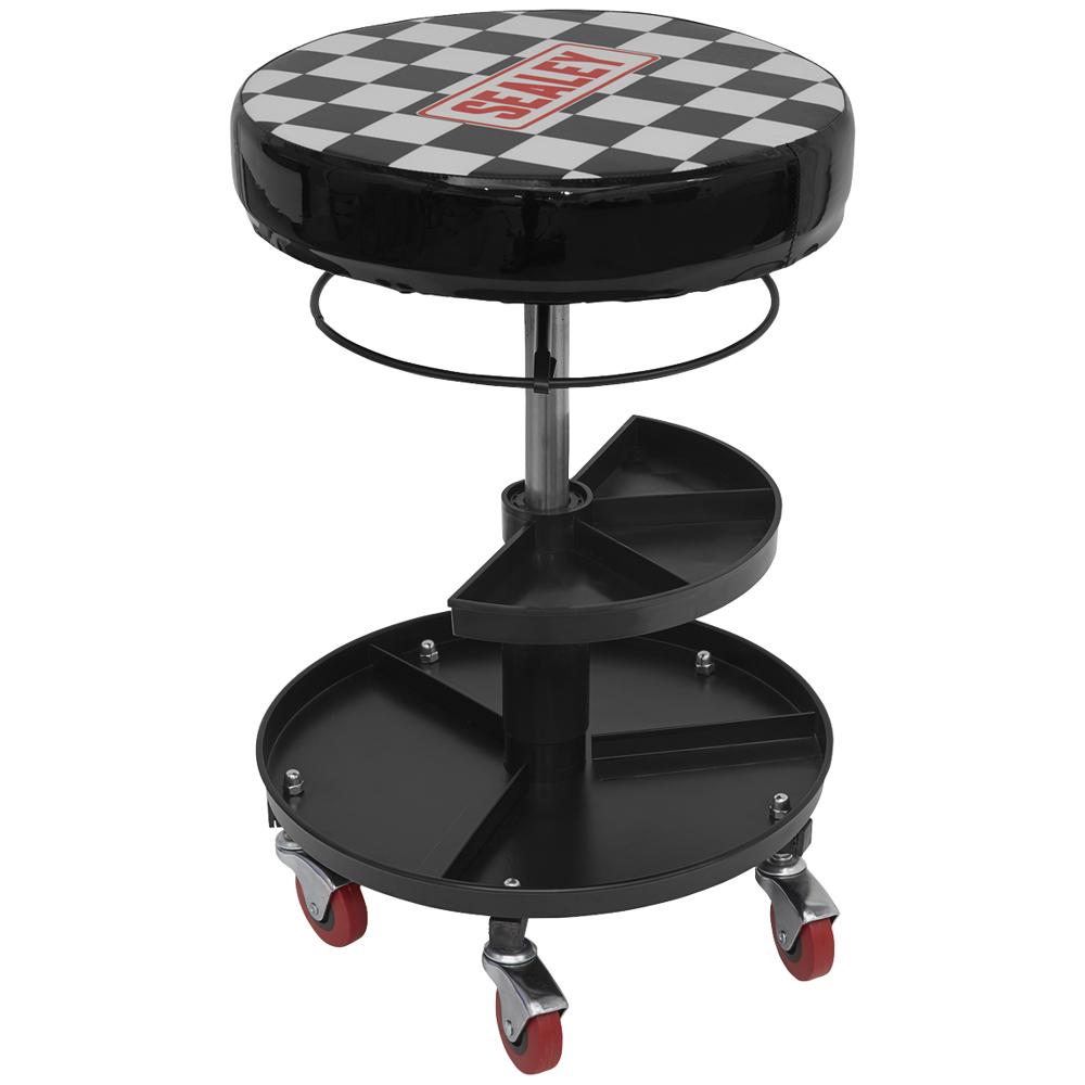 Height Adjustable Mechanics Tool Tray Seat