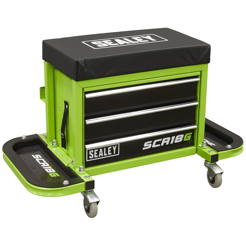 Mechanics Rolling Tool Box Seat Green