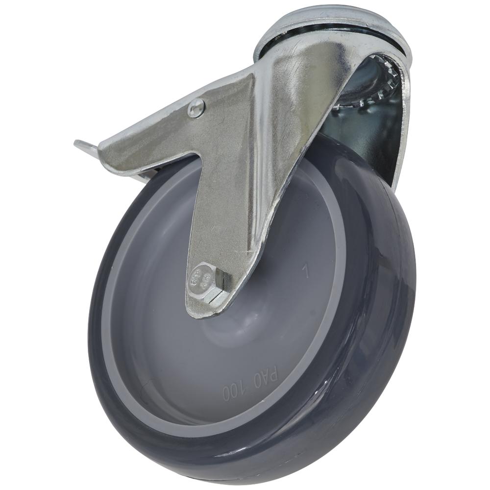 Bolt Hole Swivel Total Lock Castor Grey