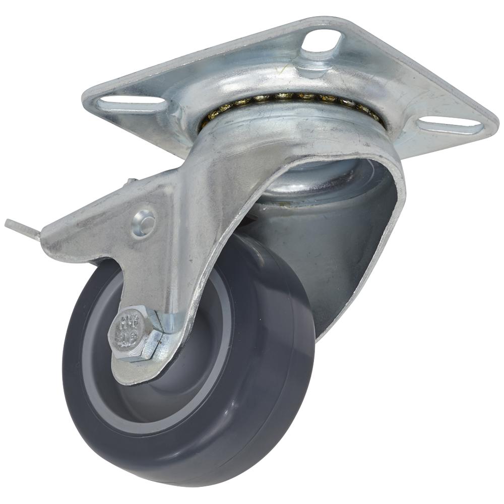 Swivel Plate Total Lock Castor Grey