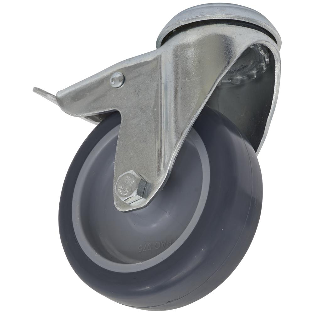 Bolt Hole Swivel Total Lock Castor Grey