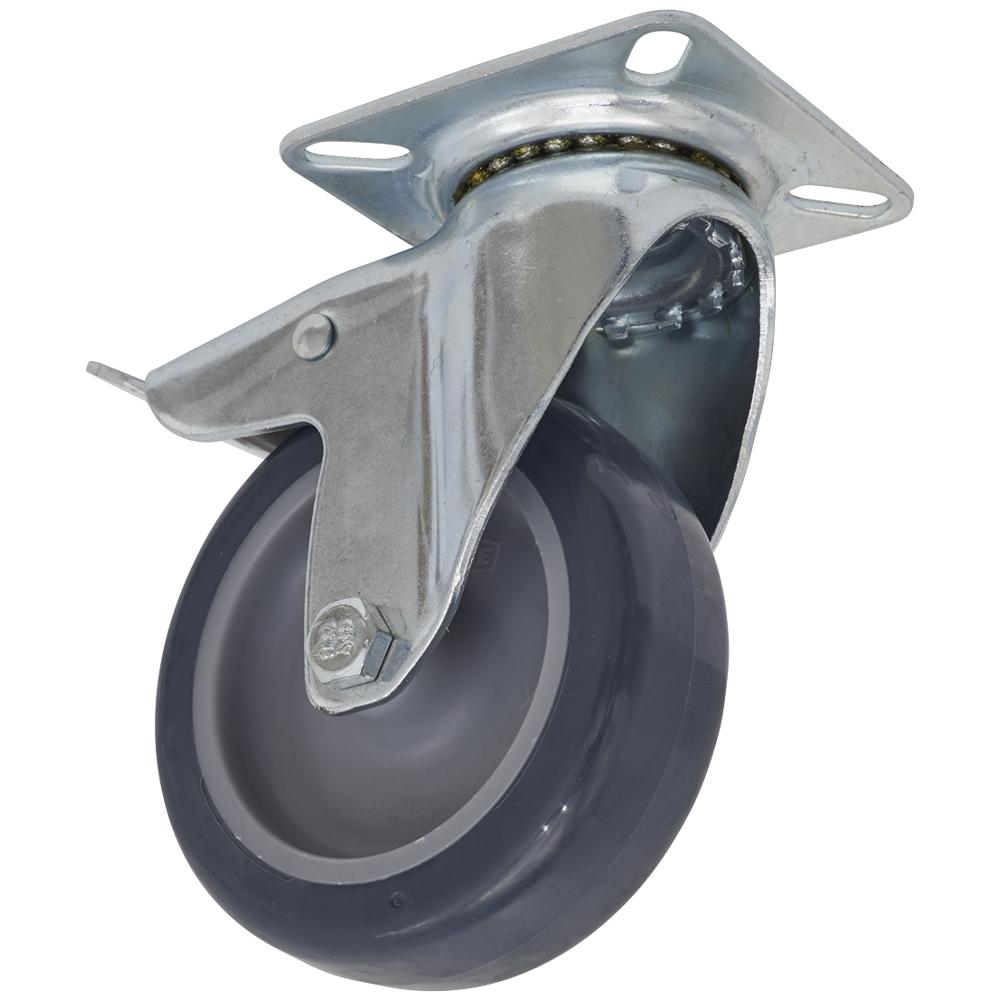 Swivel Plate Total Lock Castor Grey