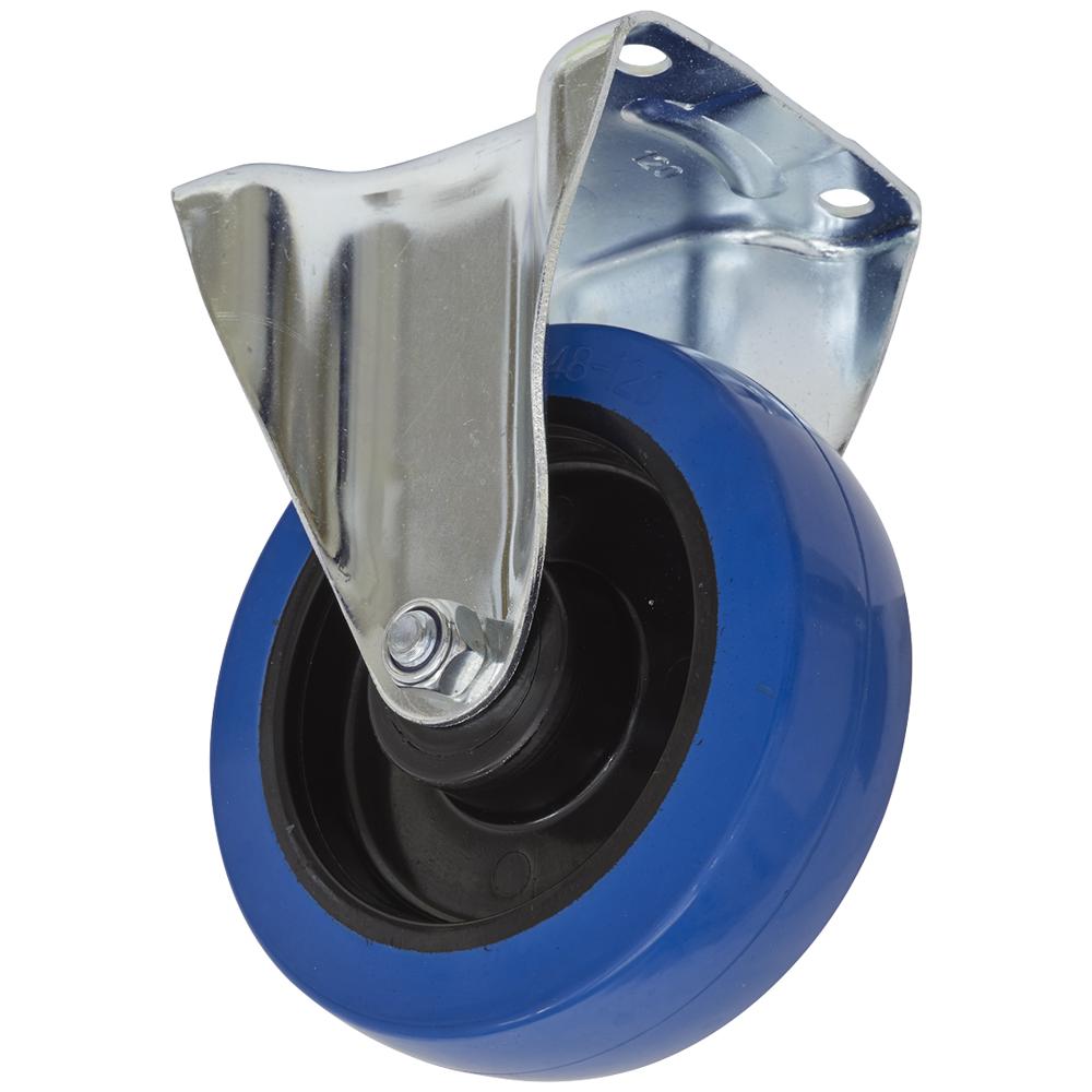 Fixed Plate Castor Blue Elastic
