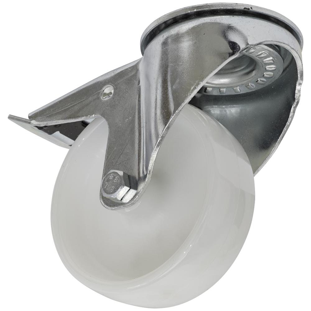Bolt Hole Swivel Total Lock Castor White