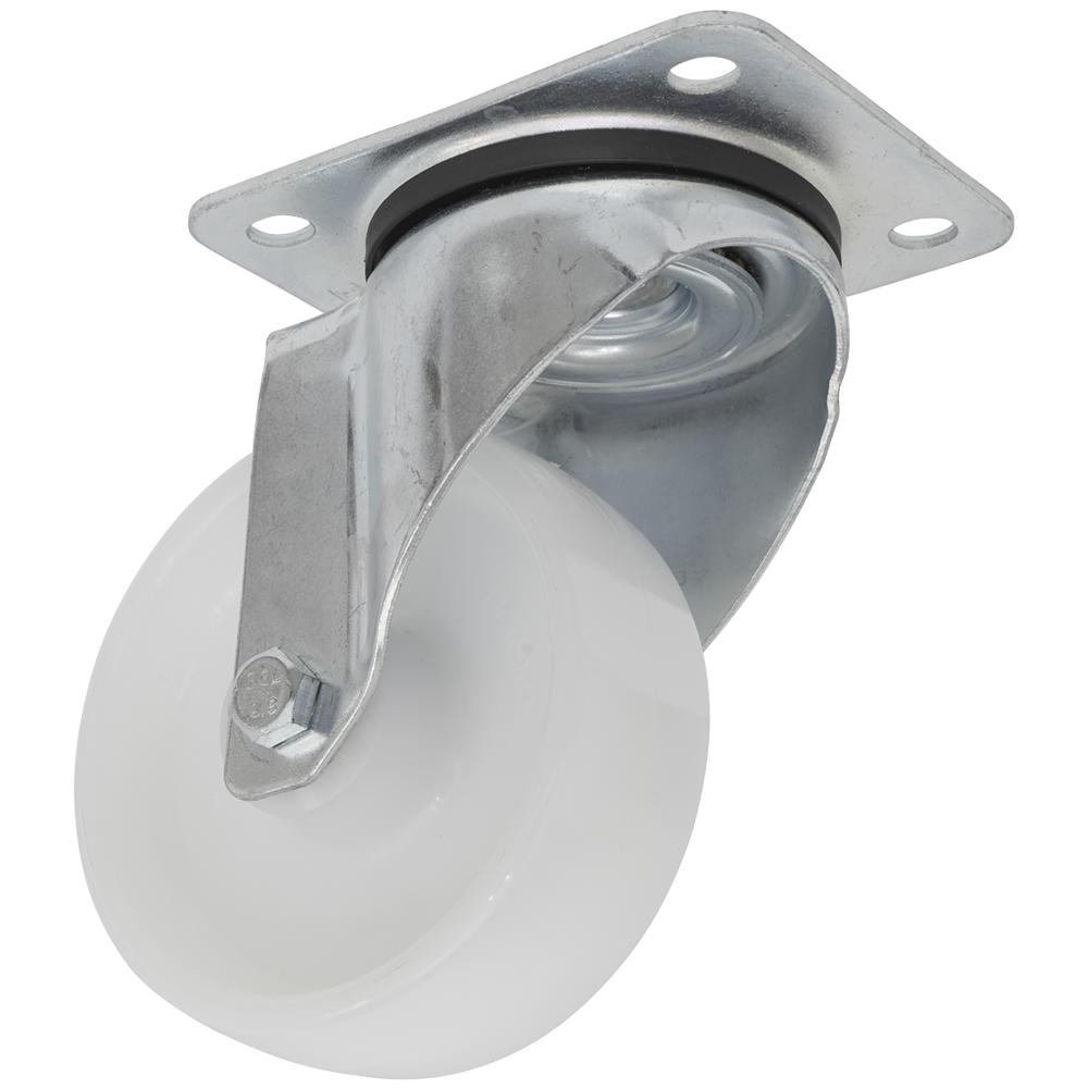 Swivel Plate Castor White Polyamide