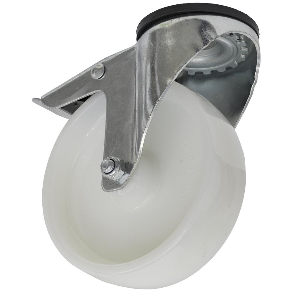 Bolt Hole Swivel Total Lock Castor White