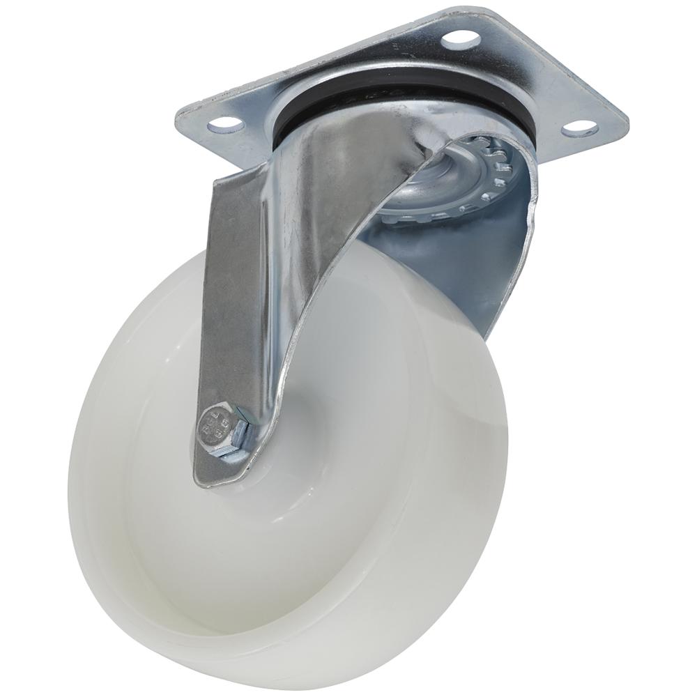 Swivel Plate Castor White Polyamide