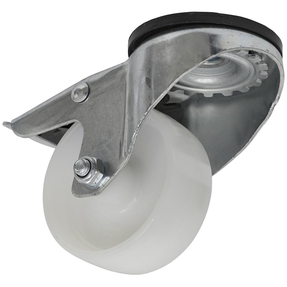 Bolt Hole Swivel Total Lock Castor White