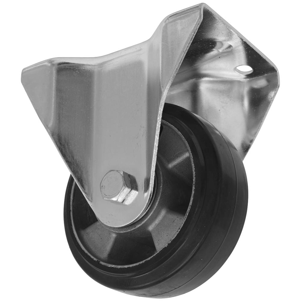 Heavy Duty Rubber Fixed Plate Castor Wheel