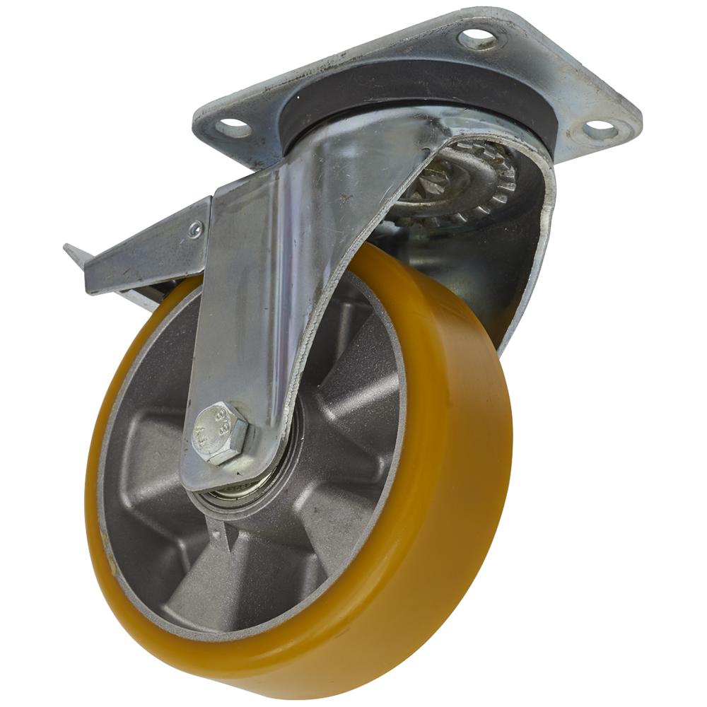 Swivel Plate Total Lock Castor Polyurethane