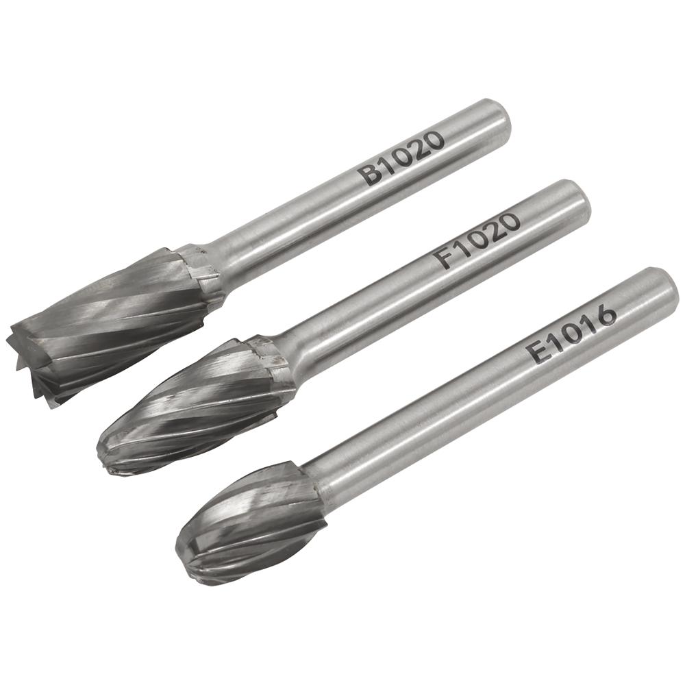 3 Piece Tungsten Carbide Rotary Burr Set