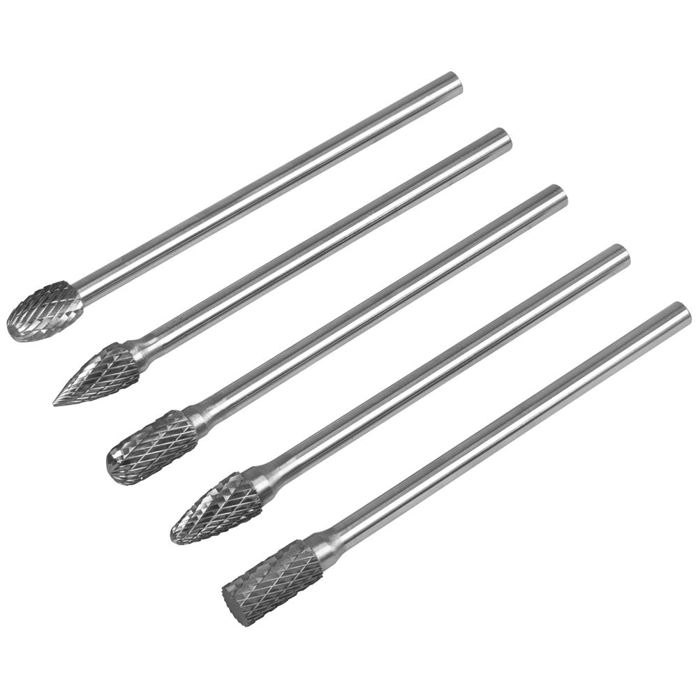 5 Piece Extra Long Tungsten Carbide Rotary Burr Set
