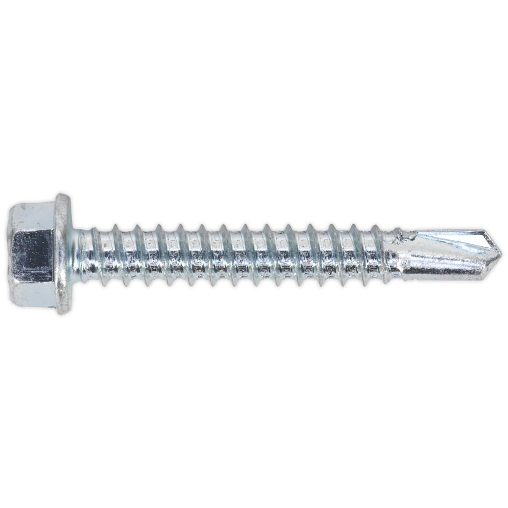 Sealey Hex Head Zinc Plated Din 7504k Self Drilling Screws 5.5mm 38mm Pack Of 100