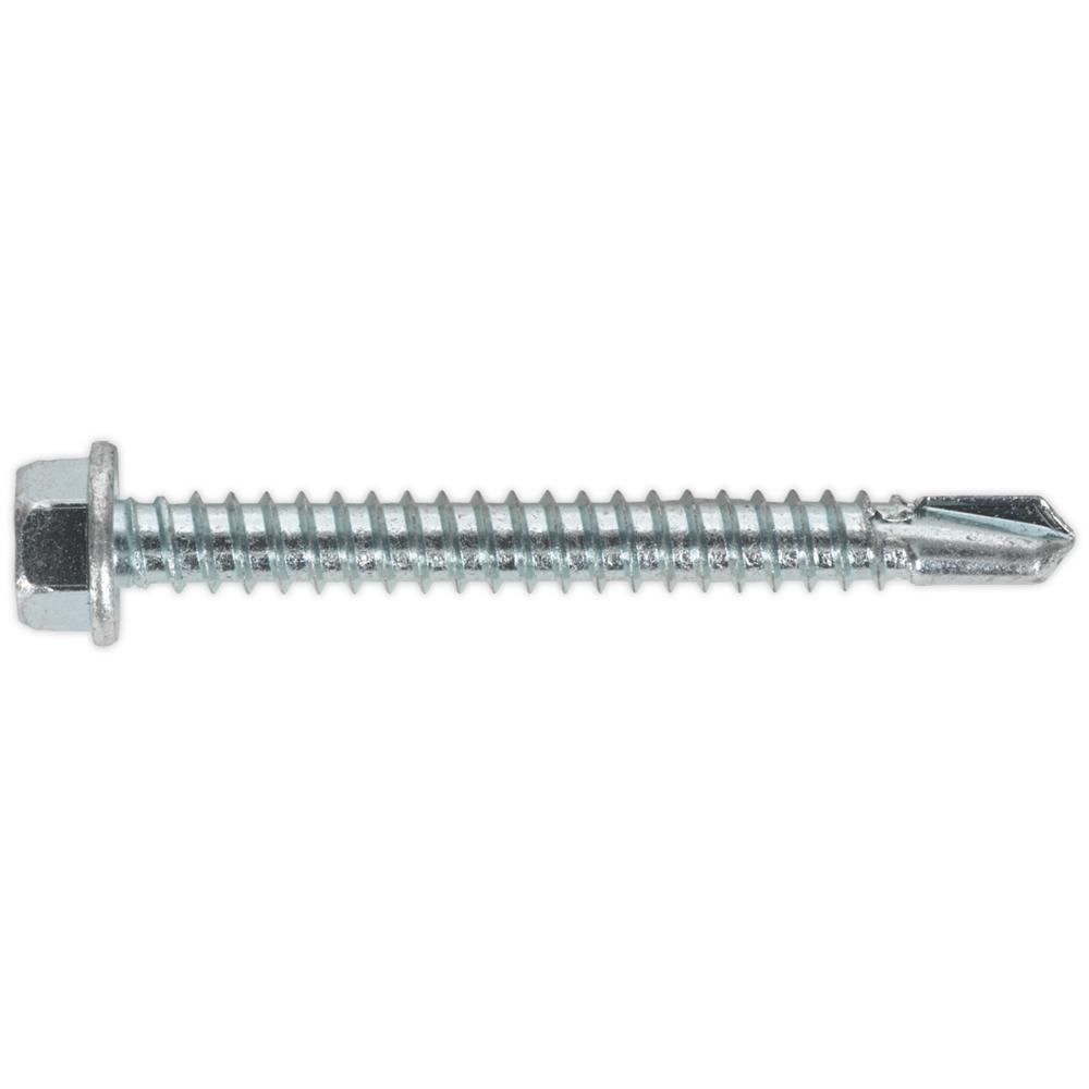 Sealey Hex Head Zinc Plated Din 7504k Self Drilling Screws 5.5mm 50mm Pack Of 100
