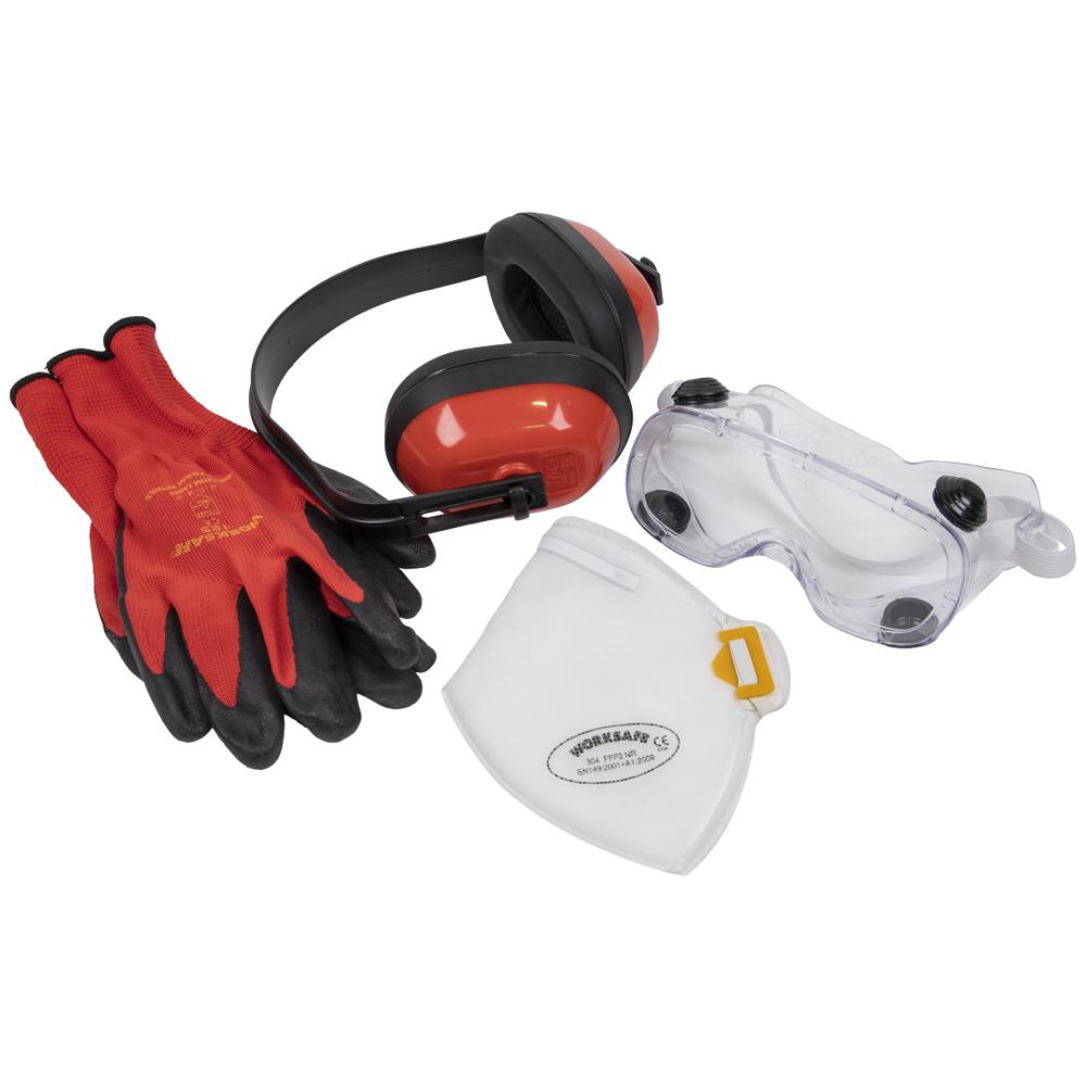 Flexi Grip Gloves, FFP2 Mask, Goggles and Ear Defenders