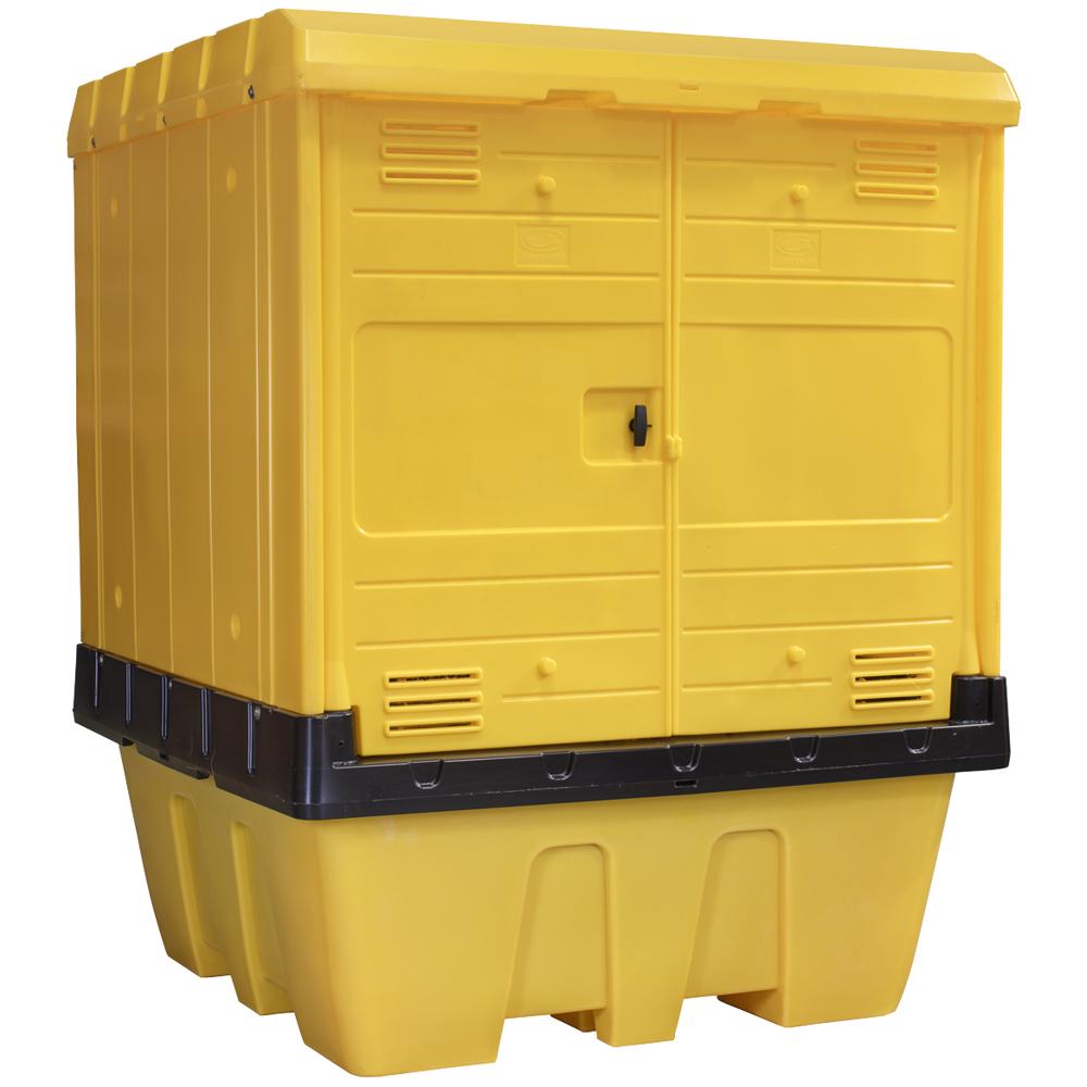 Spill Pallet and Weathertight Storage Unit for IBC Tanks