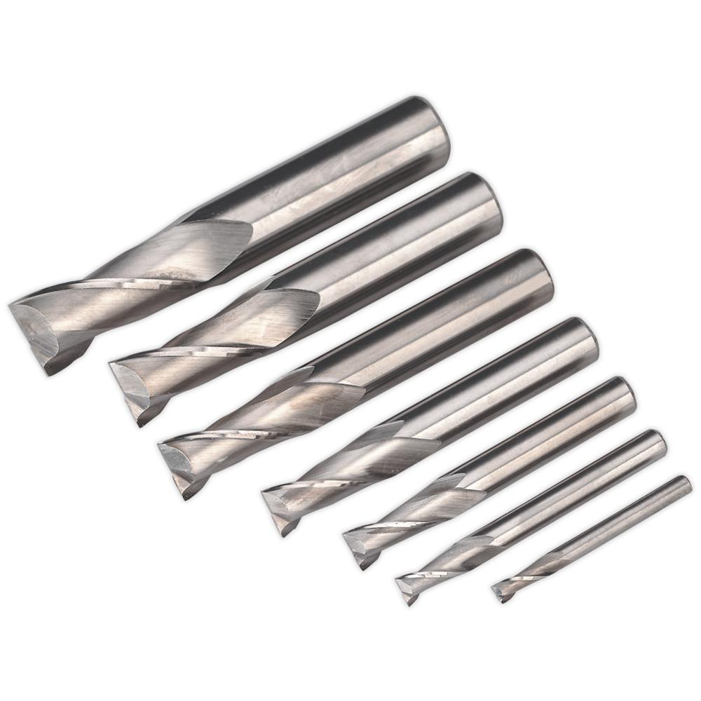 7 Piece HSS End Mill Set